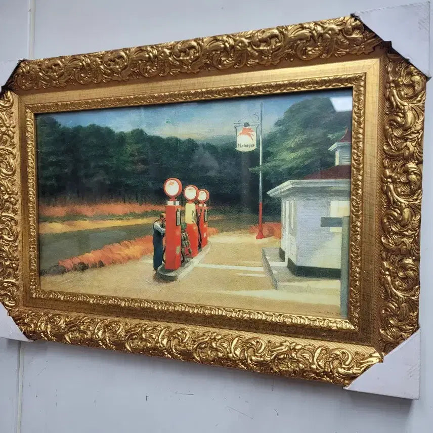 [BUNJANG] Edward Hopper Gas Station Oil Painting Reproduction / 에드워드호퍼 주유소 유화 그림 영인본