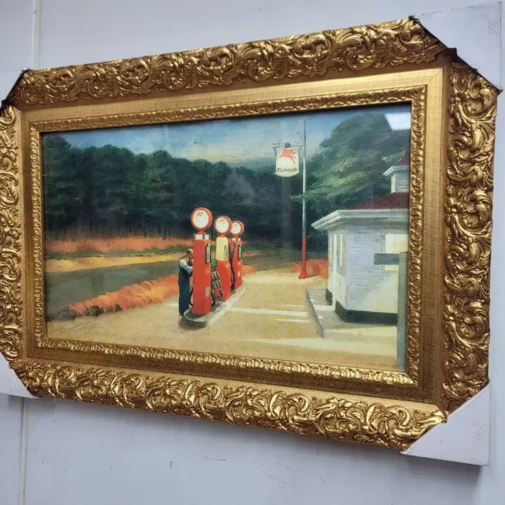 [BUNJANG] Edward Hopper Gas Station Oil Painting Reproduction / 에드워드호퍼 주유소 유화 그림 영인본