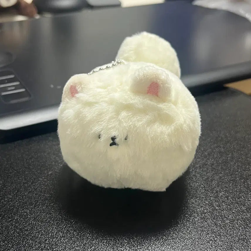 [BUNJANG] White Puppy Gachapon Plush Keychain Pomeranian Capsule Toy / 흰 강아지 가챠 인형 키링 포메라니안 포메 캡슐