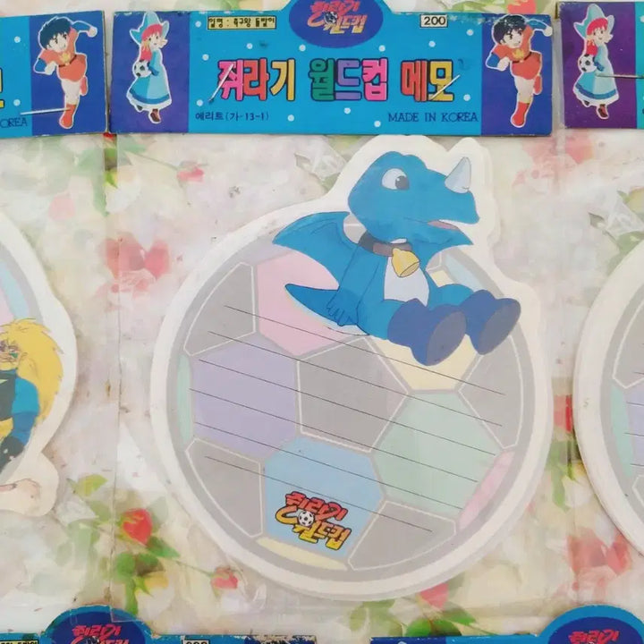 [BUNJANG] Classic Jurassic Worldcup Memo Pad - Vintage Stationery Fan Merchandise / 고전 쥐라기월드컵 메모지 / 빈티지 문구 tv만화 팬시 레트로 굿즈 팬시
