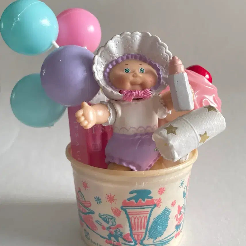 [BUNJANG] 1984s Green Eye Purple Bonnet Baby Cabbage Figure (Rare) / 1984s/그린아이 퍼플보넷 베이비 빈티지 양배추피규어(rare)