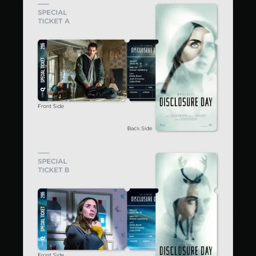 [BUNJANG] Disclosure Day Special Ticket Cineshop Exclusive Goods Set / 2종 1세트) 디스클로저 데이 스페셜티켓 씨네큐 특전 굿즈