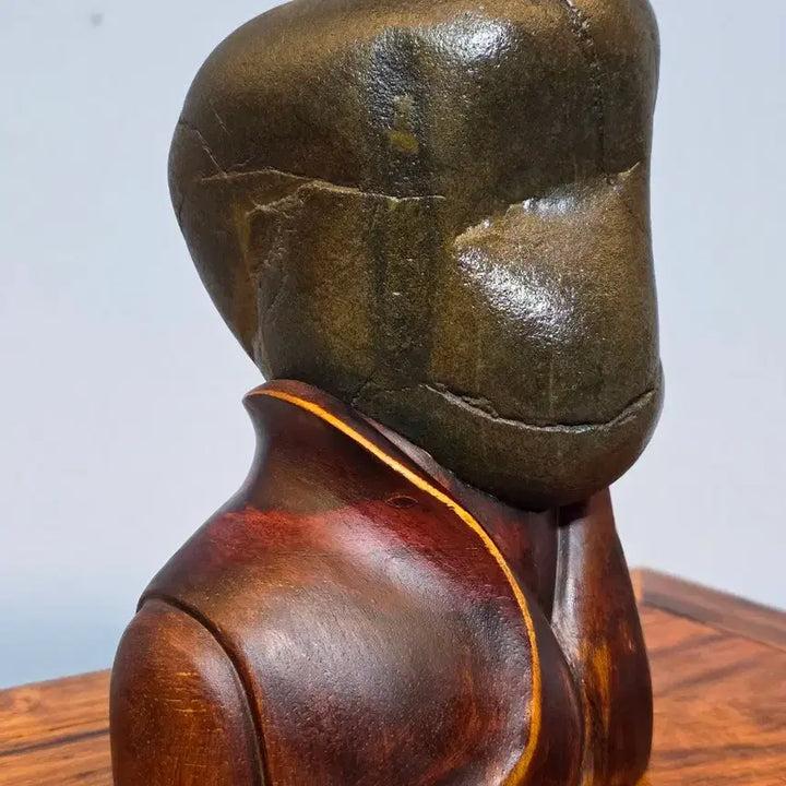 [BUNJANG] Stone Scholar Sculpture / 26060501 미소짓는 인상 해석 수석 팝니다