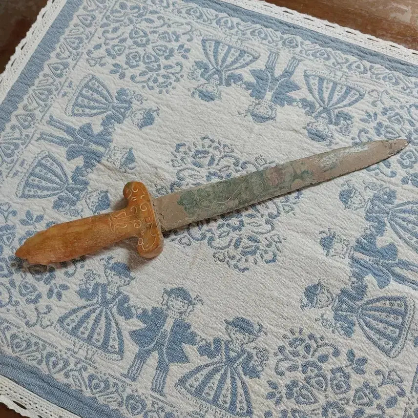 [BUNJANG] Ancient Bronze and Jade Ceremonial Dagger Prop / 고대 칼 장식용 소품  청동옥칼