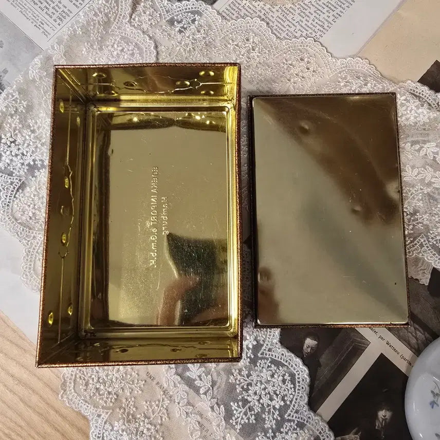 [BUNJANG] Vintage Tin Box Wood Box Shape / 빈티지 틴케이스 우드박스 쉐이프