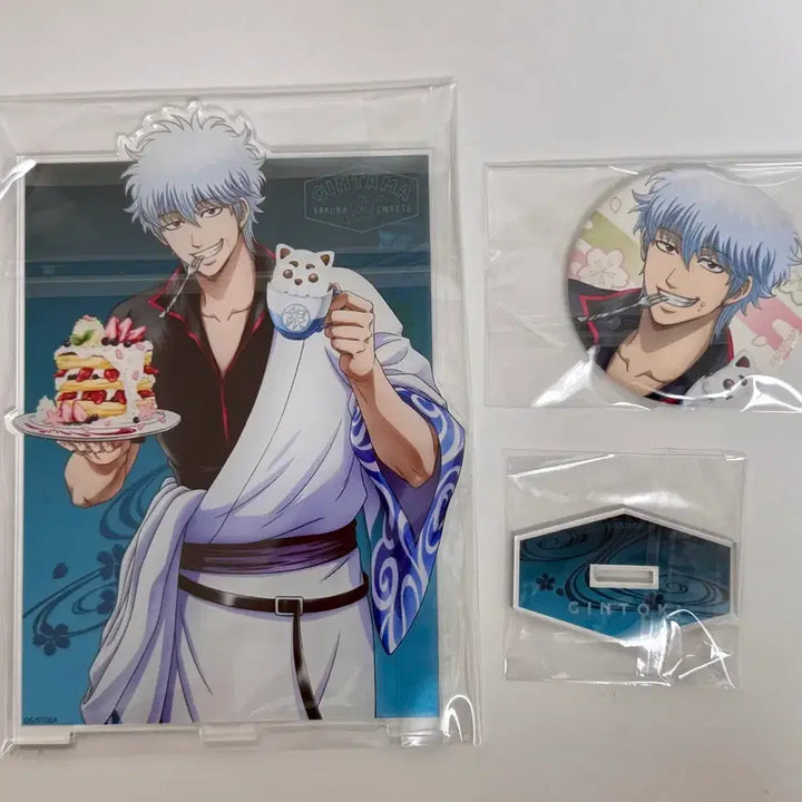[BUNJANG] Gintama Sakata Gintoki Big Acrylic Stand Cherry Blossom Pancake &amp; Latte Art Ver. / 은혼 사카타 긴토키 빅 아크릴스탠드 벚꽃 팬케이크와 라떼아트Ver