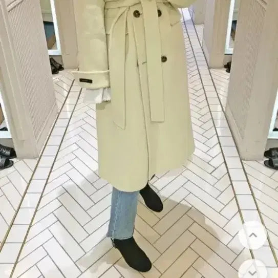 [BUNJANG] IMVELY Wool Cashmere Big Collar Trench Style Coat Butter Yellow / IMVELY 울캐시미어 빅카라 트렌치스타일 코트 버터옐로우