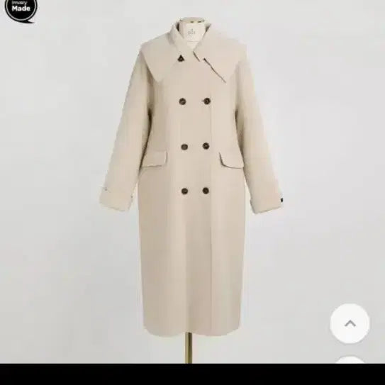[BUNJANG] IMVELY Wool Cashmere Big Collar Trench Style Coat Butter Yellow / IMVELY 울캐시미어 빅카라 트렌치스타일 코트 버터옐로우