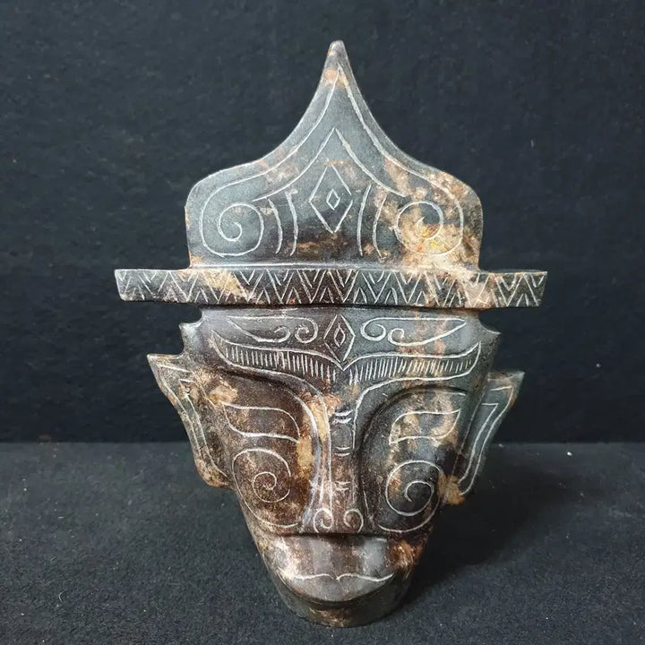 [BUNJANG] Western Zhou Dynasty Huatian Jade Mask - Excavated / (수원만물)출토 서주시기 화전옥 가면상