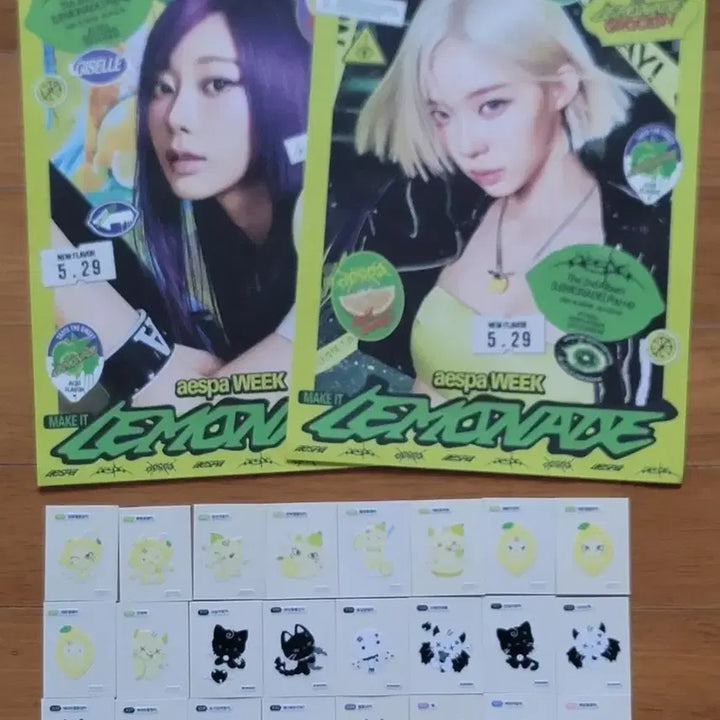 [BUNJANG] Aespa Lemonade Popup Deco Stickers Bundle Set / 에스파 레몬에이드 팝업 띠부띠부씰 일괄판매