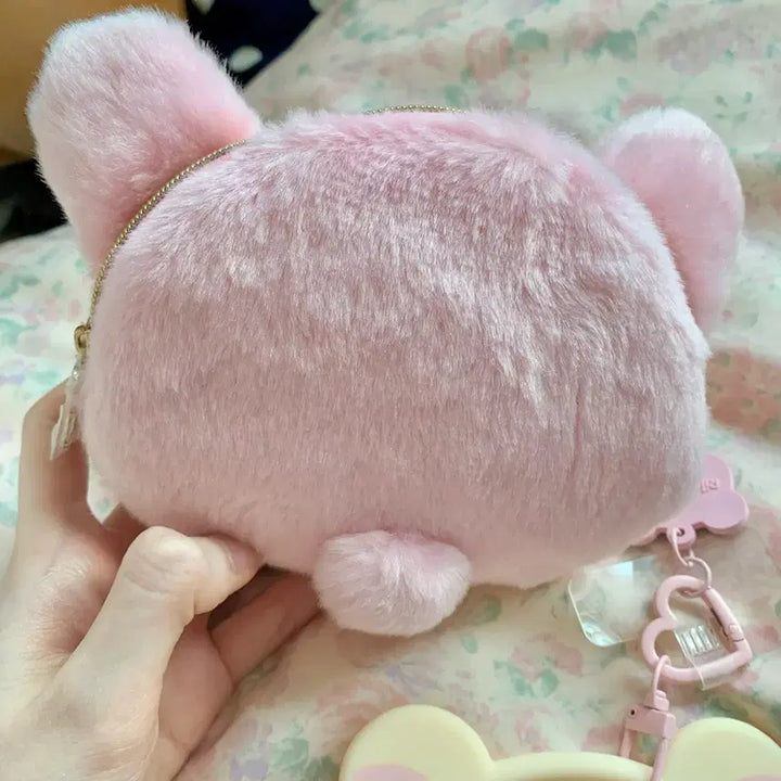 [BUNJANG] Korilakkuma Rabbit Wallet Pouch with Strap, Keychain Holder, and Carabiner Bundle Set / 일괄) 코리락쿠마 우사기 지갑 파우치, 스트랩 키링 걸이 카라비너