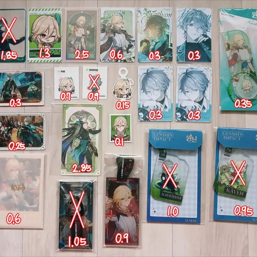 [BUNJANG] Genshin Impact Alhaitham &amp; Kaveh Merchandise Bundle Set / 원신 알하이탐 카베 위주 굿즈 일괄