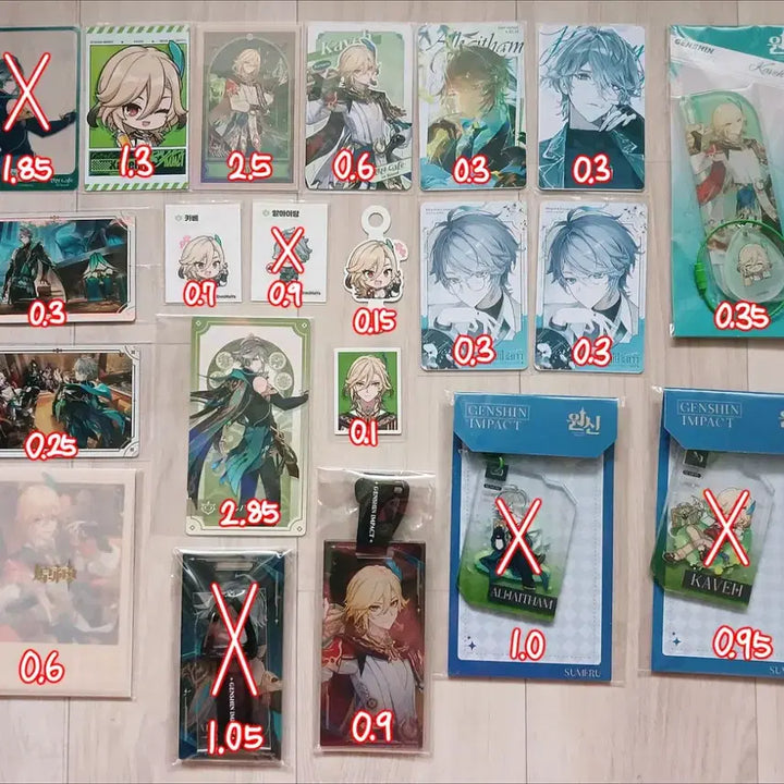 [BUNJANG] Genshin Impact Alhaitham &amp; Kaveh Merchandise Bundle Set / 원신 알하이탐 카베 위주 굿즈 일괄