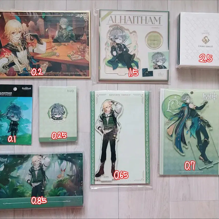 [BUNJANG] Genshin Impact Alhaitham &amp; Kaveh Merchandise Bundle Set / 원신 알하이탐 카베 위주 굿즈 일괄