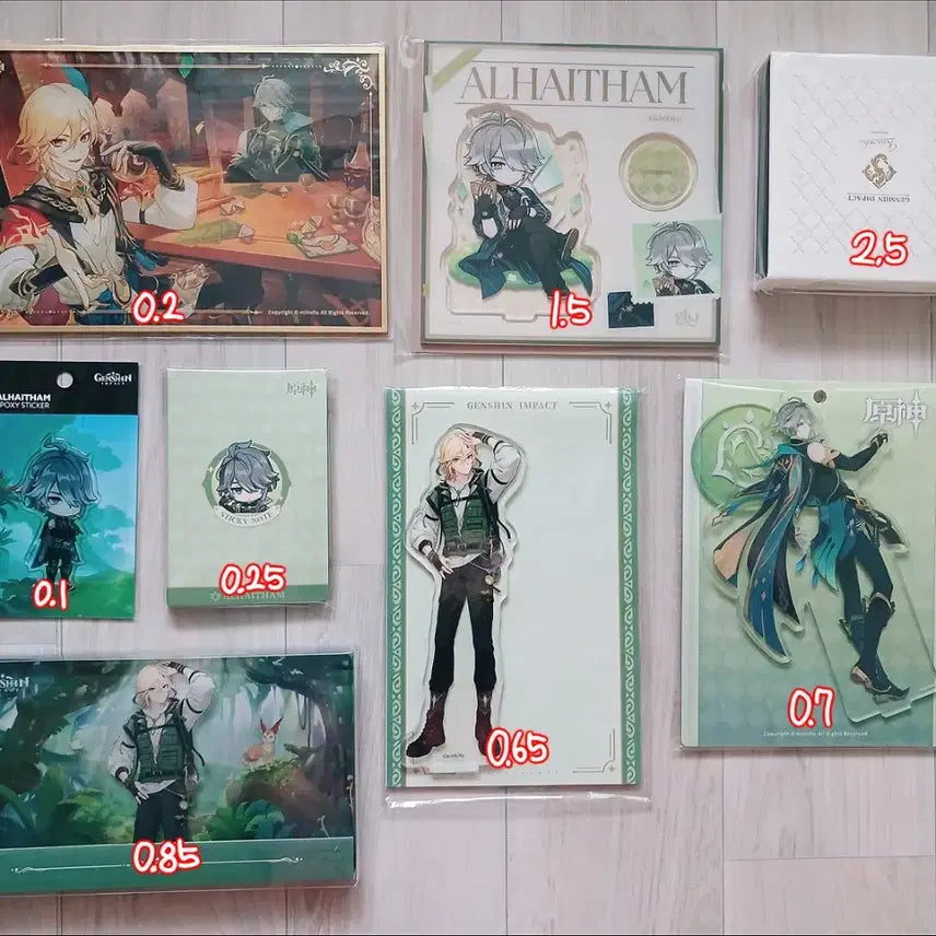 [BUNJANG] Genshin Impact Alhaitham &amp; Kaveh Merchandise Bundle Set / 원신 알하이탐 카베 위주 굿즈 일괄