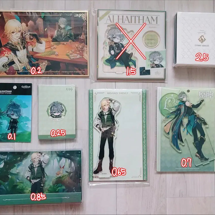 [BUNJANG] Genshin Impact Alhaitham &amp; Kaveh Merchandise Bundle Set / 원신 알하이탐 카베 위주 굿즈 일괄