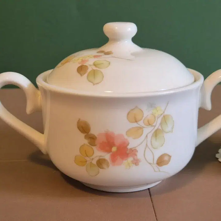 [BUNJANG] Haengnam Sakura Sugar Bowl and Coffee Cup Set / 빈티지.행남사 한련화 설탕기와 커피진.셋트.일괄가격