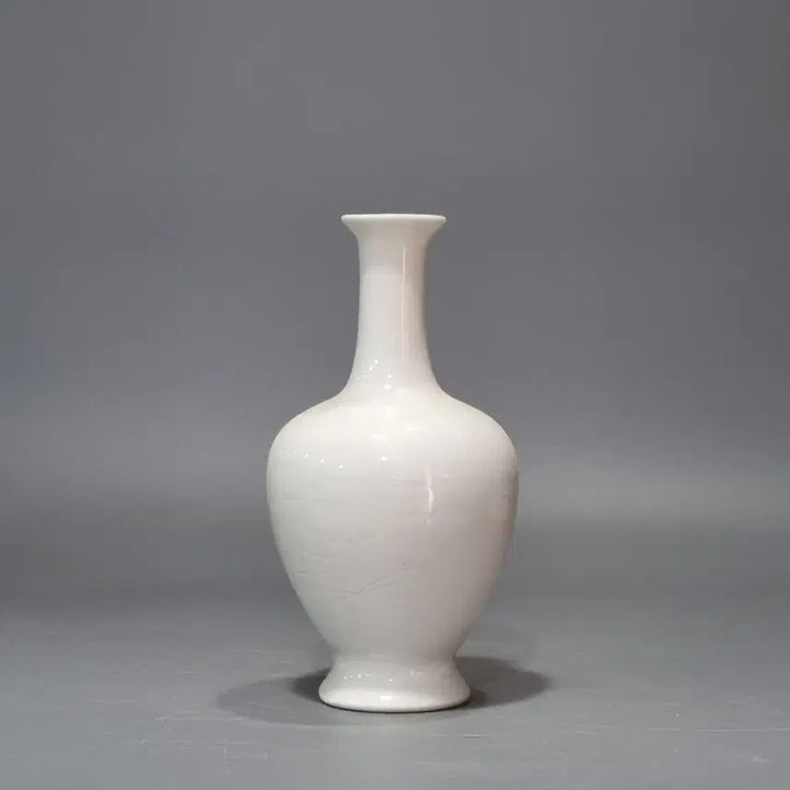 [BUNJANG] White Porcelain Vase with Engraved Dragon and Phoenix Motif / 백자 각용봉문 장경병. 고19.5