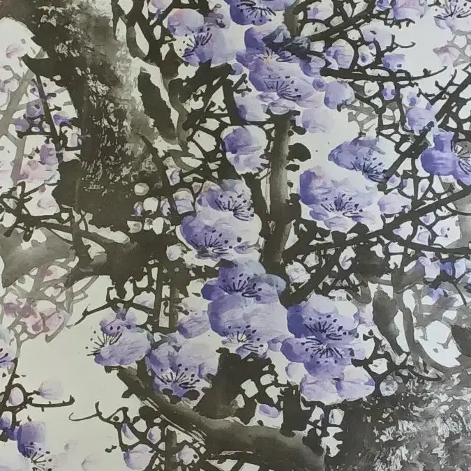 [BUNJANG] Korean Traditional Scroll Painting - Purple Plum Blossoms / 보라색족자(매화꽃,유기작)