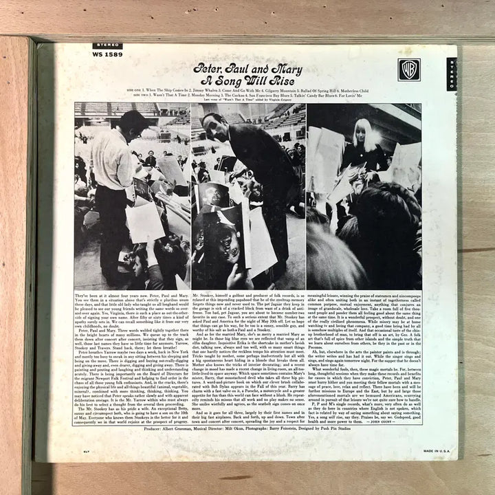 [BUNJANG] Peter, Paul And Mary A Song Will Rise LP / Peter, Paul And Mary A Song Will Rise 미국