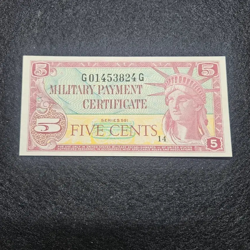 [BUNJANG] U.S. Army 5 Cent Military Payment Certificate 591 / 미육군 5센트 군용 지급 증명서 591