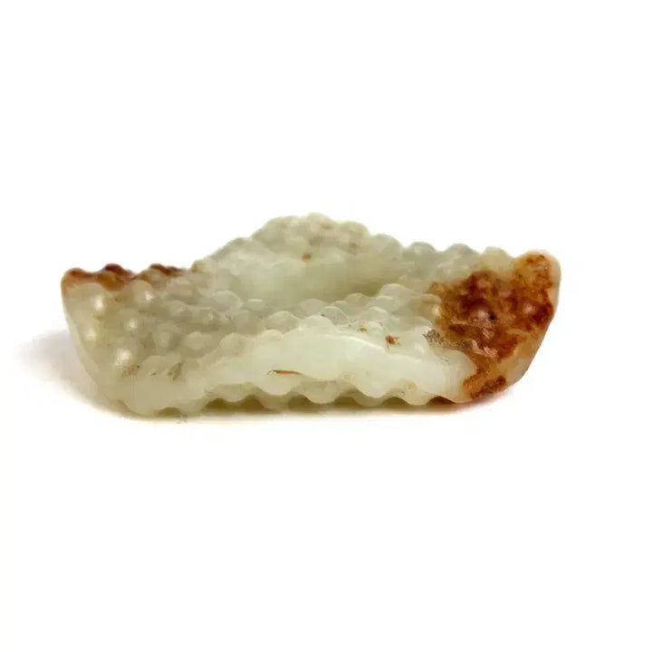 [BUNJANG] Ancient Chinese Carved Jade Bi Disc Ring with Grain Pattern / 곡문옥환