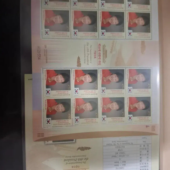 [BUNJANG] 18th President Park Geun-hye Inauguration Commemorative Stamp Set / 제18대 박근혜 대통령 취임 기념우표