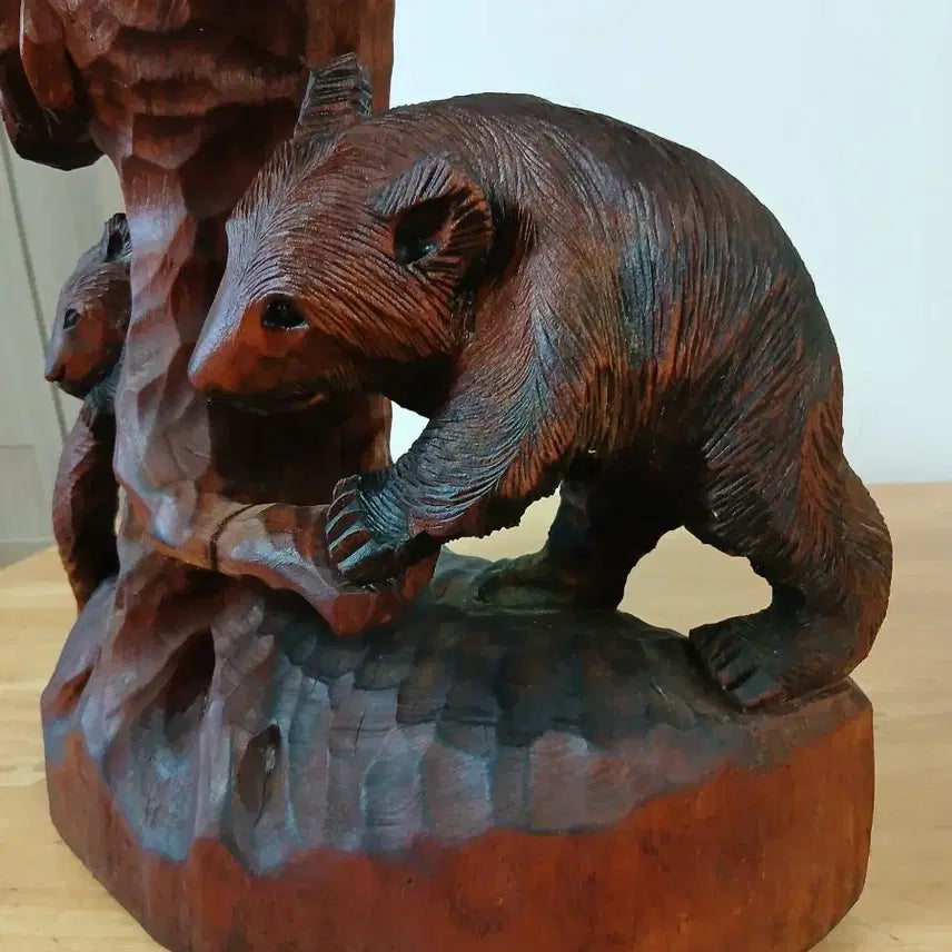 [BUNJANG] Wooden Sculpture Family of Three Bears / 원목 조각품 ( 곰세마리 가족 )