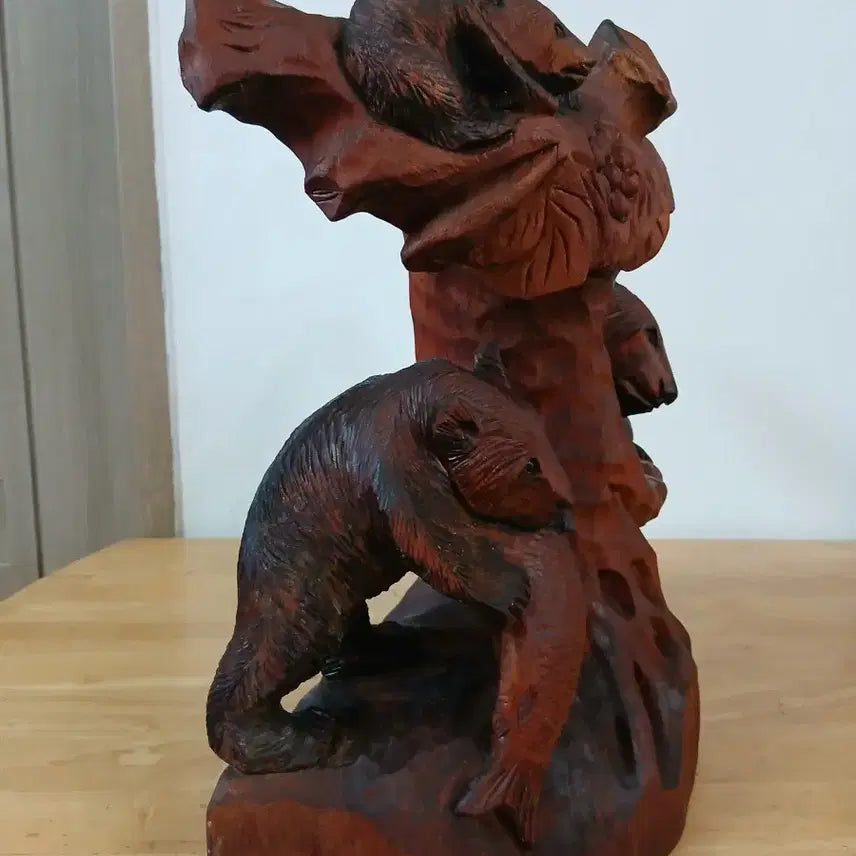 [BUNJANG] Wooden Sculpture Family of Three Bears / 원목 조각품 ( 곰세마리 가족 )
