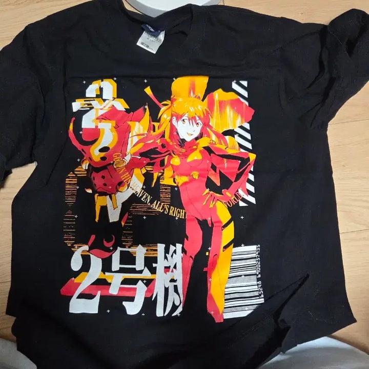 [BUNJANG] Evangelion Unit-02 Acid Graphics T-Shirt Black / 에바 2호기 애시드 그래픽스 티셔츠 블랙(m)