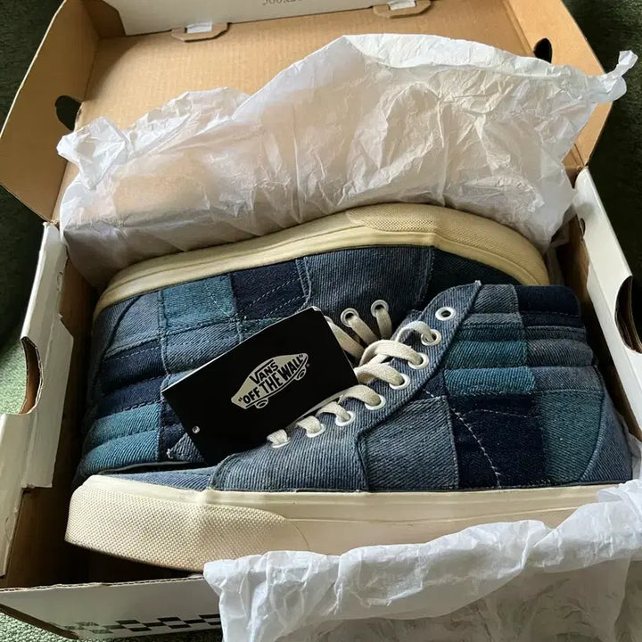 [BUNJANG] Vans Sk8-Hi Denim Blue Sneakers (260mm) / 반스 스케이트 하이 데님 블루
