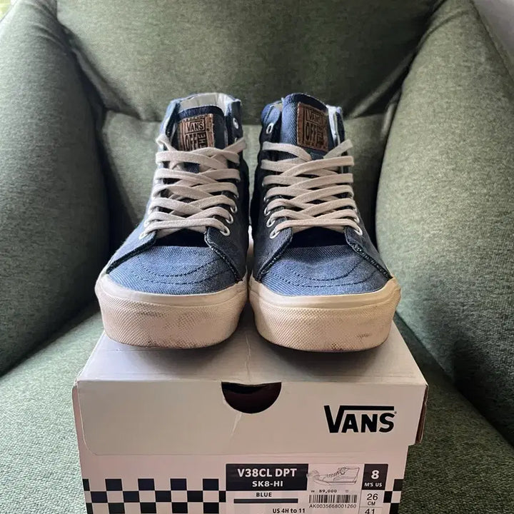 [BUNJANG] Vans Sk8-Hi Denim Blue Sneakers (260mm) / 반스 스케이트 하이 데님 블루