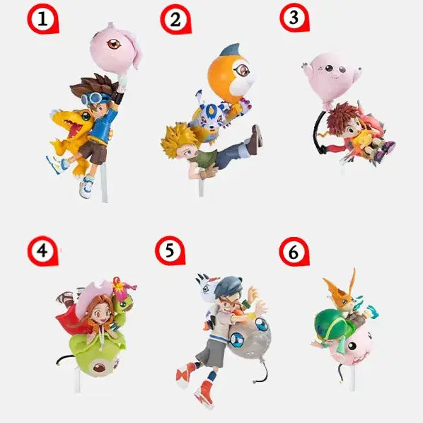 [BUNJANG] Digimon Adventure 25th Anniversary Balloon Figures Set of 6 / 일괄) 25주년 디지몬 어드벤처 풍선 피규어 6종