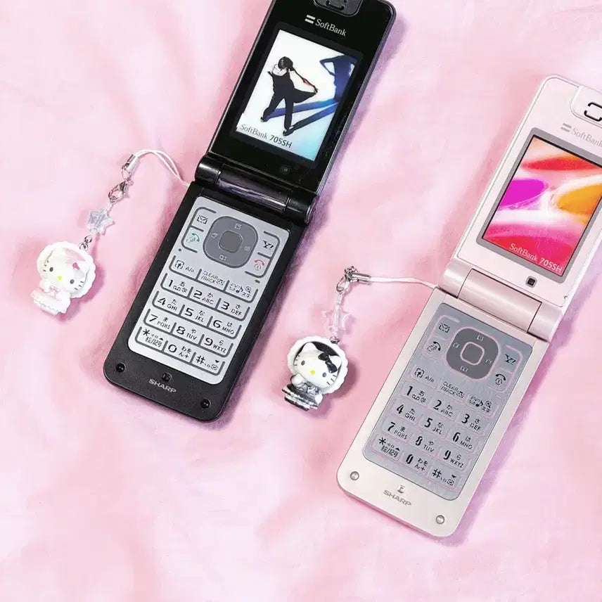 [BUNJANG] 2-Set Japanese Pink Docomo Gyarupon Mock-up Phone Classic Folder Phone Display Model / [2set] 일본 핑크 도코모 갸루폰 목업폰 핸드폰 폴더폰 고전폰 목각폰 모형폰