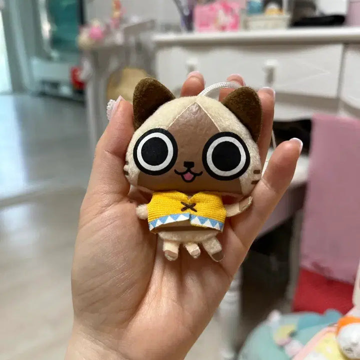 [BUNJANG] Monster Hunter Ailou Plush Keychain / 몬스터헌터 아이루 납작인형 키링