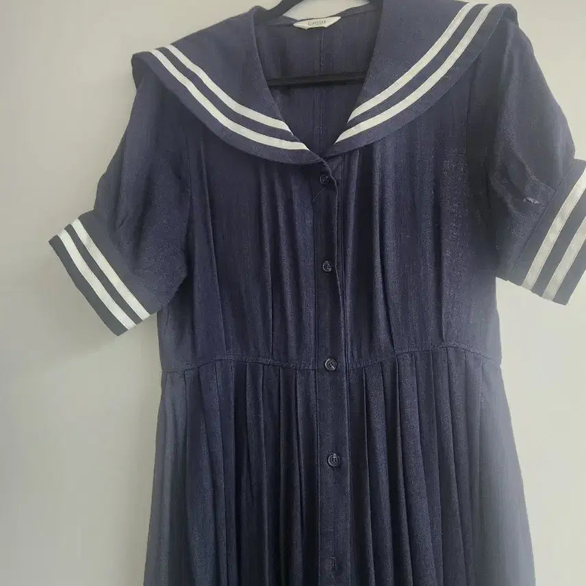 [BUNJANG] Linen Sailor Collar Long Dress / 린넨 원피스
