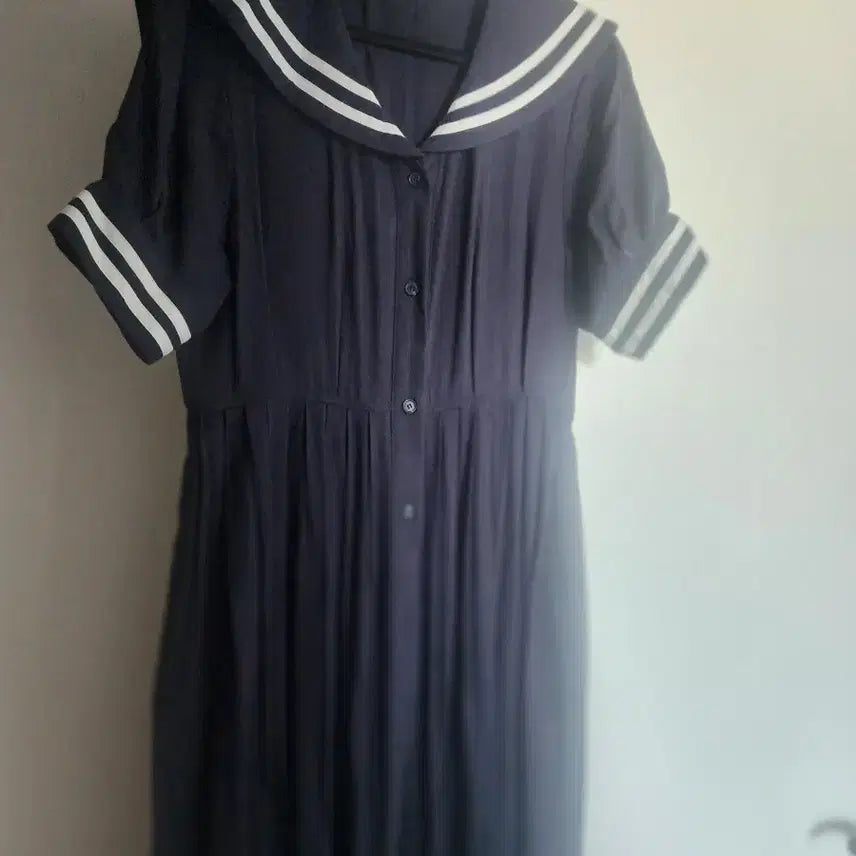 [BUNJANG] Linen Sailor Collar Long Dress / 린넨 원피스