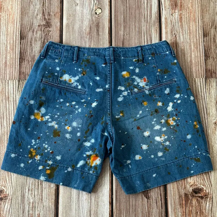 [SOLD OUT] BRU NA BOINNE 브루나보인 페인트 워싱 데님 쇼츠 0사이즈