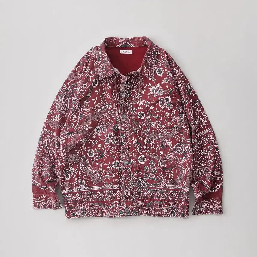 [BUNJANG] Niceness GYAN Bandana Trucker Jacket Red L / 나이스네스 niceness GYAN 반다나 트러커 자켓 L