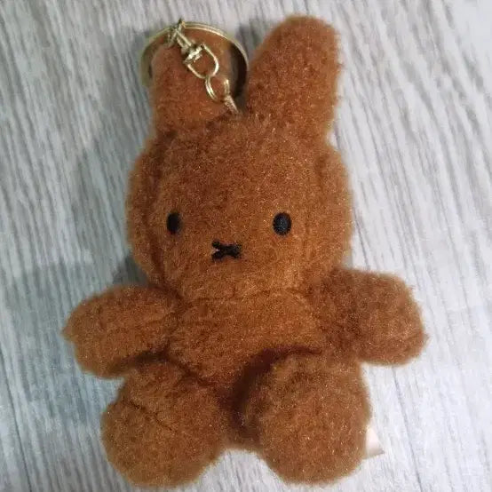 [BUNJANG] Miffy Boggli Brown Plush Keychain / 미피 뽀글이 브라운 인형 키링