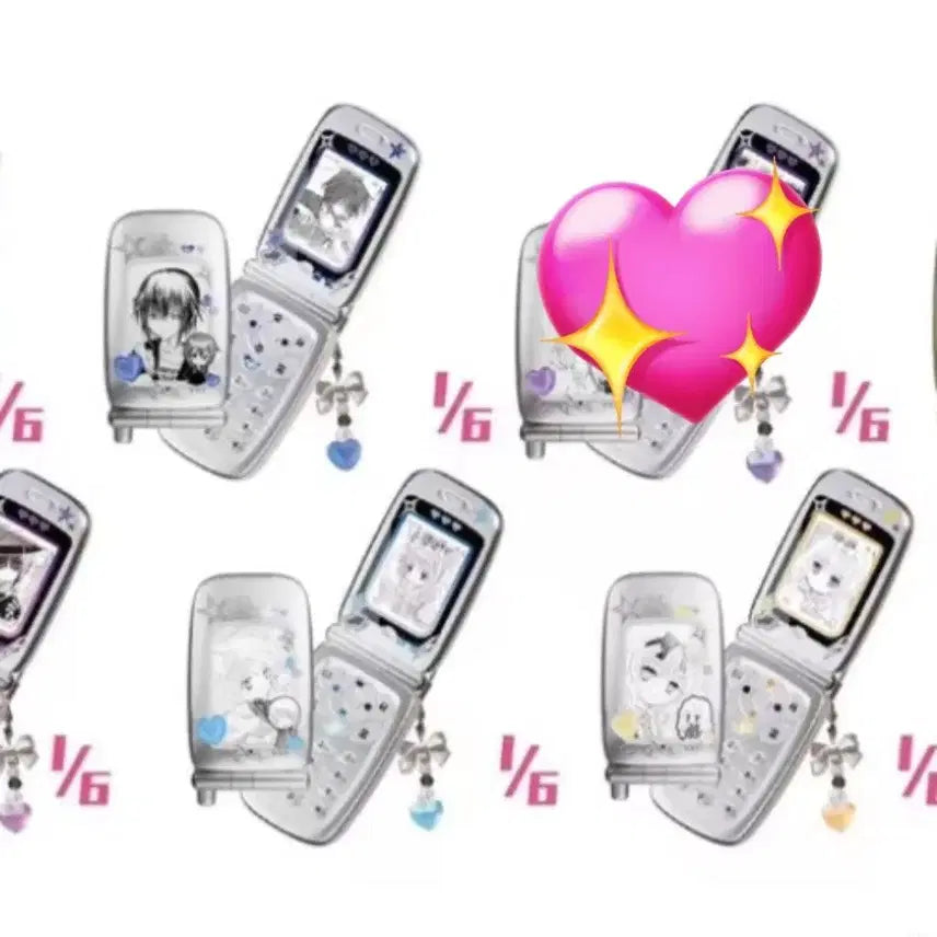 [BUNJANG] Character Transformations (Shugo Chara) Folder Phone Recording Keychain - Seramoon &amp; Louis / 캐릭캐릭체인지 폴더폰 가챠 캐캐체 세라 루이