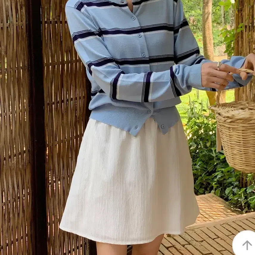 [SOLD OUT] ADDMORE 에드모어 자체제작 화이트 텍스쳐 여름 미니 스커트