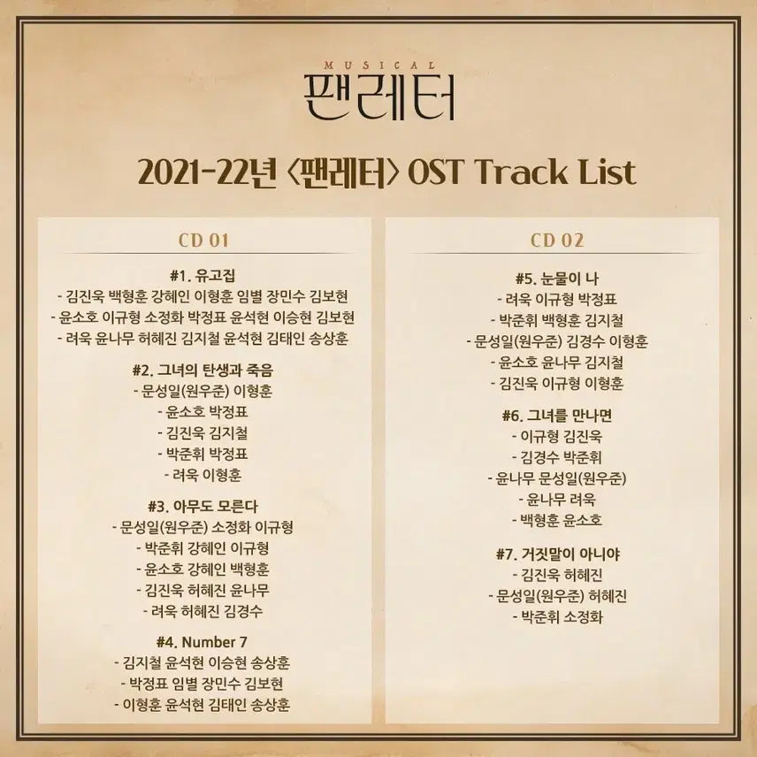 [BUNJANG] Musical "Fan Letter" 2021 OST / 뮤지컬 팬레터 2021 OST