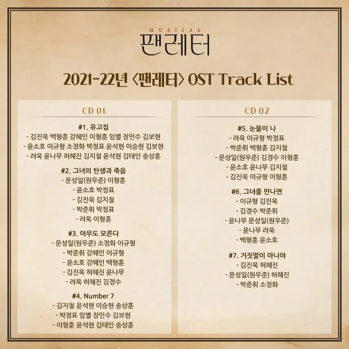 [BUNJANG] Musical "Fan Letter" 2021 OST / 뮤지컬 팬레터 2021 OST