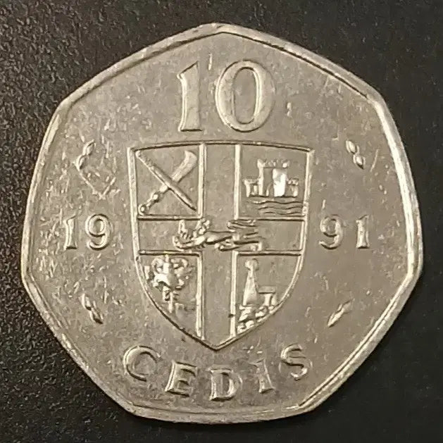 [BUNJANG] 1991 Ghana 10 Cedi Coin / [희귀] 1991년 가나 10세디 동전 w1723