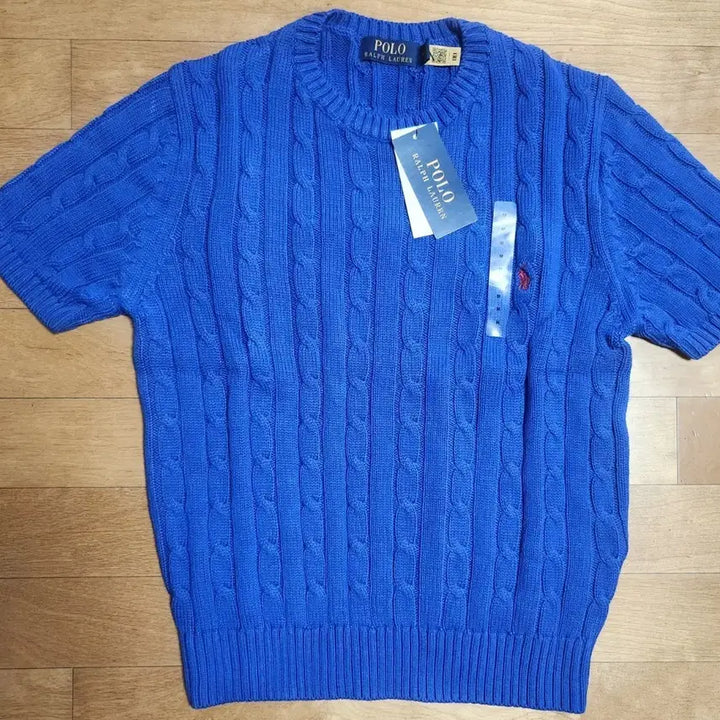 [BUNJANG] Polo Ralph Lauren Cable Short Sleeve Knit Blue M / [새상품 정품] 폴로 랄프로렌 케이블 반팔 니트 블루 M