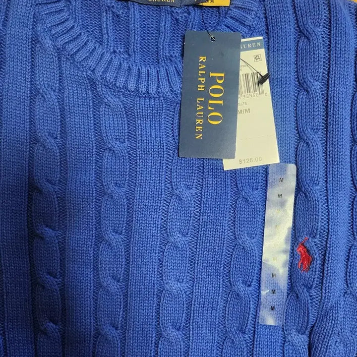 [BUNJANG] Polo Ralph Lauren Cable Short Sleeve Knit Blue M / [새상품 정품] 폴로 랄프로렌 케이블 반팔 니트 블루 M