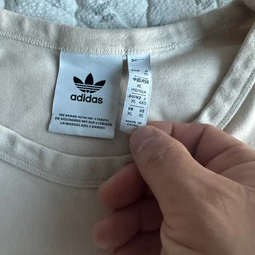 [BUNJANG] Adidas Short Sleeve T-Shirt Beige XL / 아디다스 반팔 베이지 xl