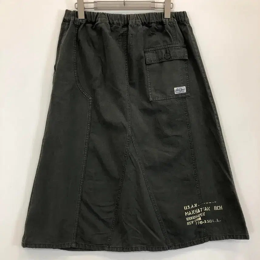 [BUNJANG] LIME INC Military Cargo Skirt Khaki Cotton Size L / LIME INE JPN 밀리터리 카고스커트 28 밴딩