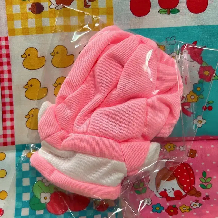 [BUNJANG] 10cm Cat Plush Clothing Pink Hoodie / 10cm 솜인형 고양이 귀 핑크 후드집업 누이옷